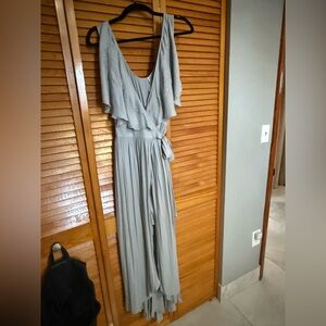 Free People Rain Blue Embroidered Dress